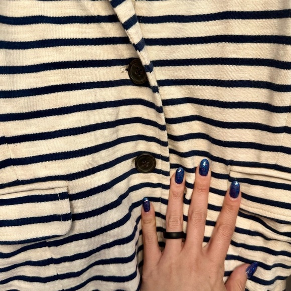 J. Crew Navy and Cream Striped Knit Blazer XS - Picture 3 of 5